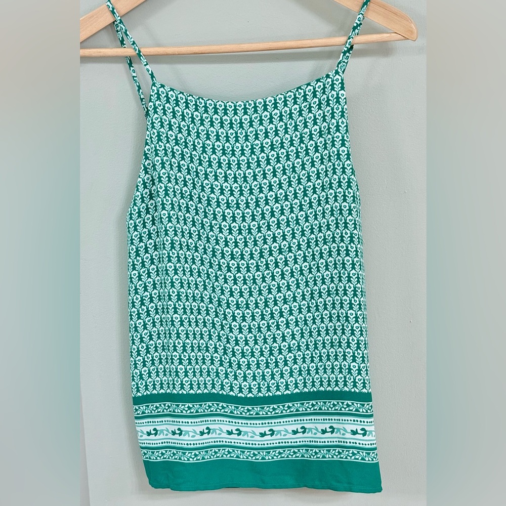 LOFT Green Patterned Camisole